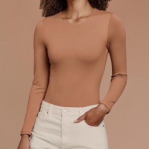 nuuds Long Sleeve Bodysuit in Camel